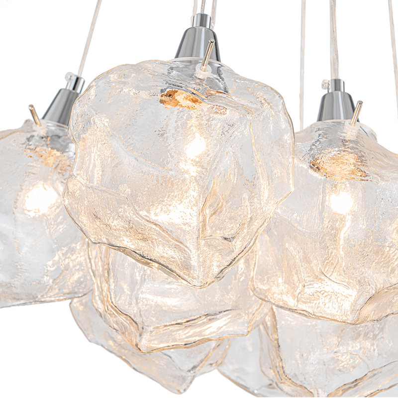 Nahlen 13-Light Dimmable Cube Glass Chandelier