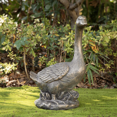 20"H MGO Goose Garden Statue-Bronze