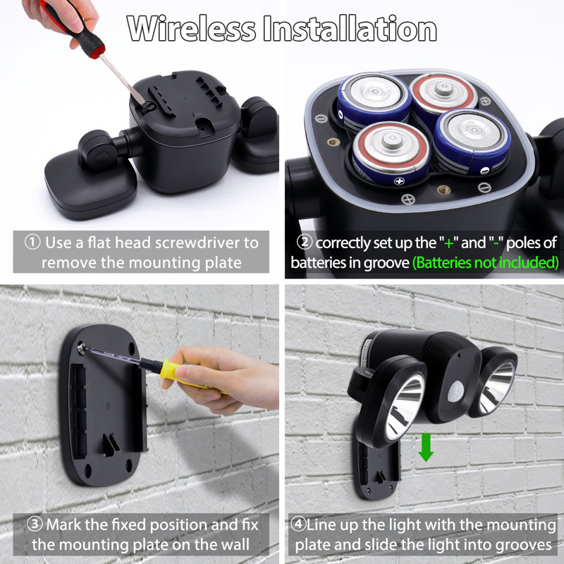 Battery Operated Motion Sensor Outdoor Lights Wireless Security Flood Lights Waterproof