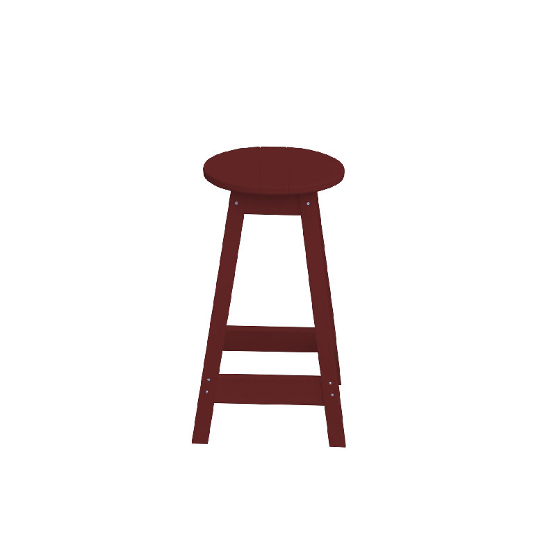  Tabouret de comptoir rond en poly composite, bois de cerisier, Bois de cerisier