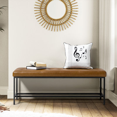 Banc rembourré en similicuir l 50 po Anahli