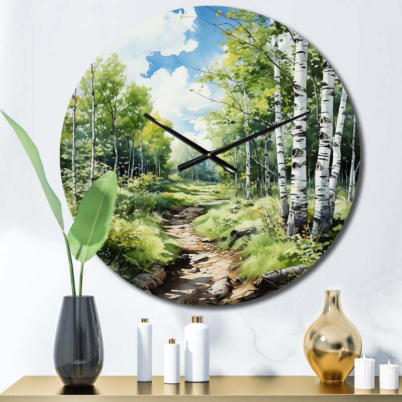 Horloge murale Birch Woods Whispering Winds, Petit