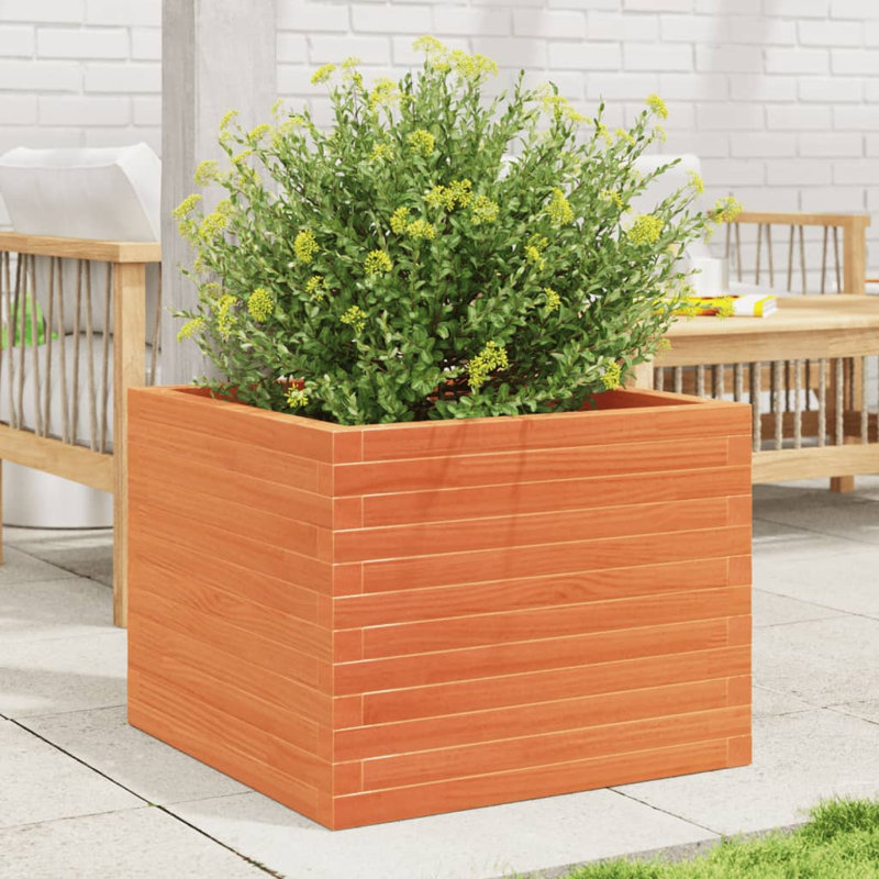 Amiela Planter Box, Wax Brown, 46cm H x 60cm W x 60cm D