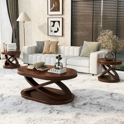 Ensemble de 3 tables basses (espresso)