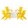 Modern Curveback Adirondack 5-Piece Conversation Set with Fire Pit Table