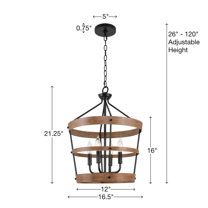 Lustre suspendu 4 lumières Heraclio