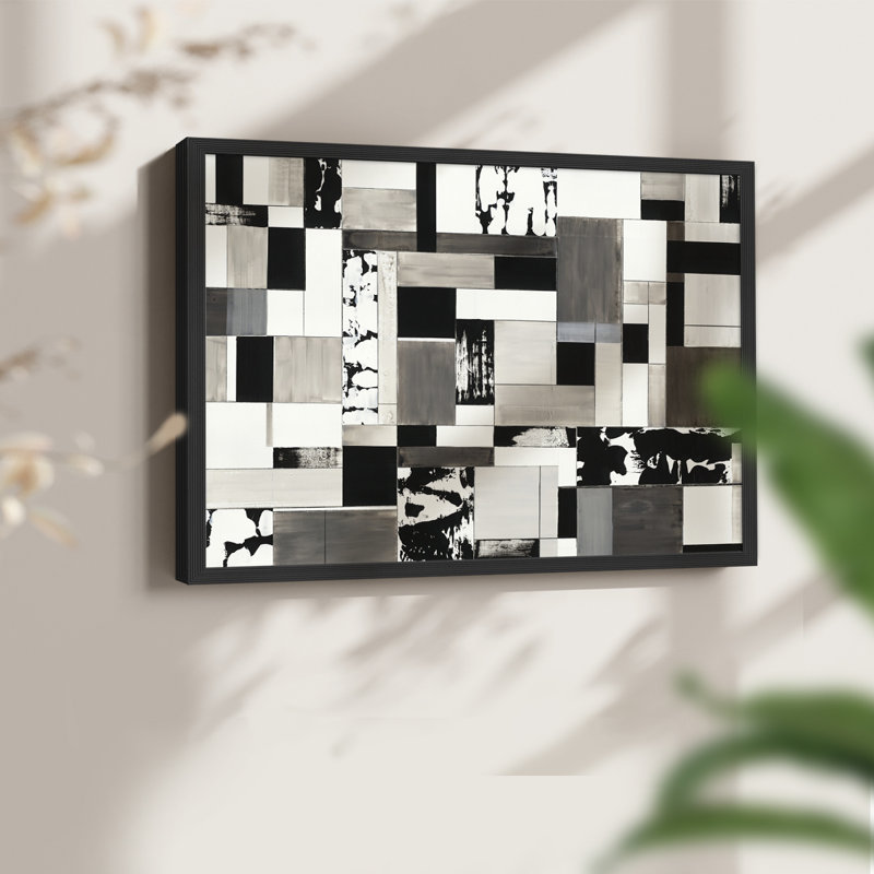Rectangulaire - Impression encadrée - Restickable, H 22 po x l 28 po, Noir, noir, noir, noir
