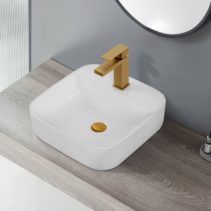 Ceramic Countertop Wash Basin Bathroom - Stain- Finish White Sink Functional And Stylish
