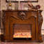 European-style luxury carved fireplace with solid wood-149197983-149197982