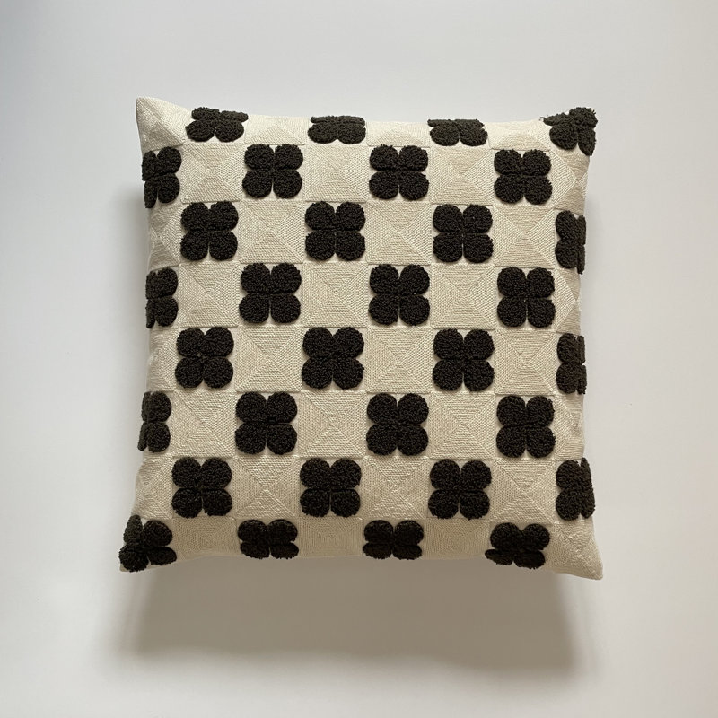 Romantic Chic Floral Throw Pillow, Floral/Geometric/Patchwork/Geometric Shapes, Beige