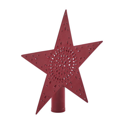 Punched Metal Star Tree Topper Barn 6.75x6.75x1