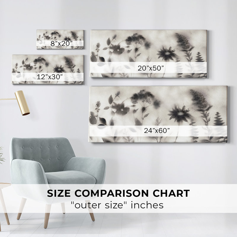 «Misty Wildflower Morning», toile tendue avec châssis, H 8 po x l 20 po x P 1,5 po