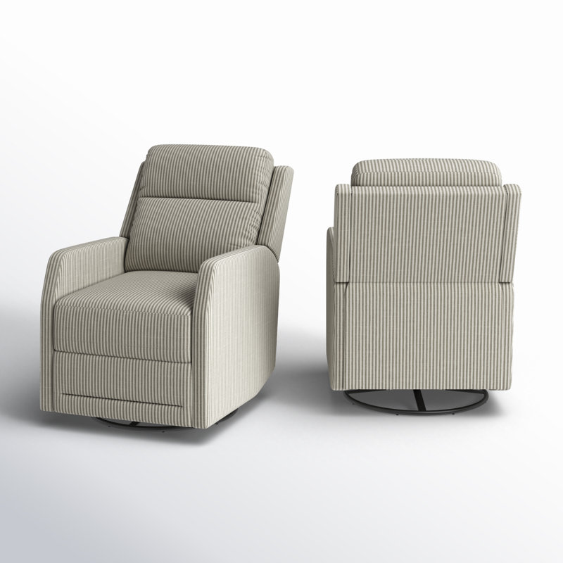 Caleya Modern Swivel Rocker Manual Recliner, Gray