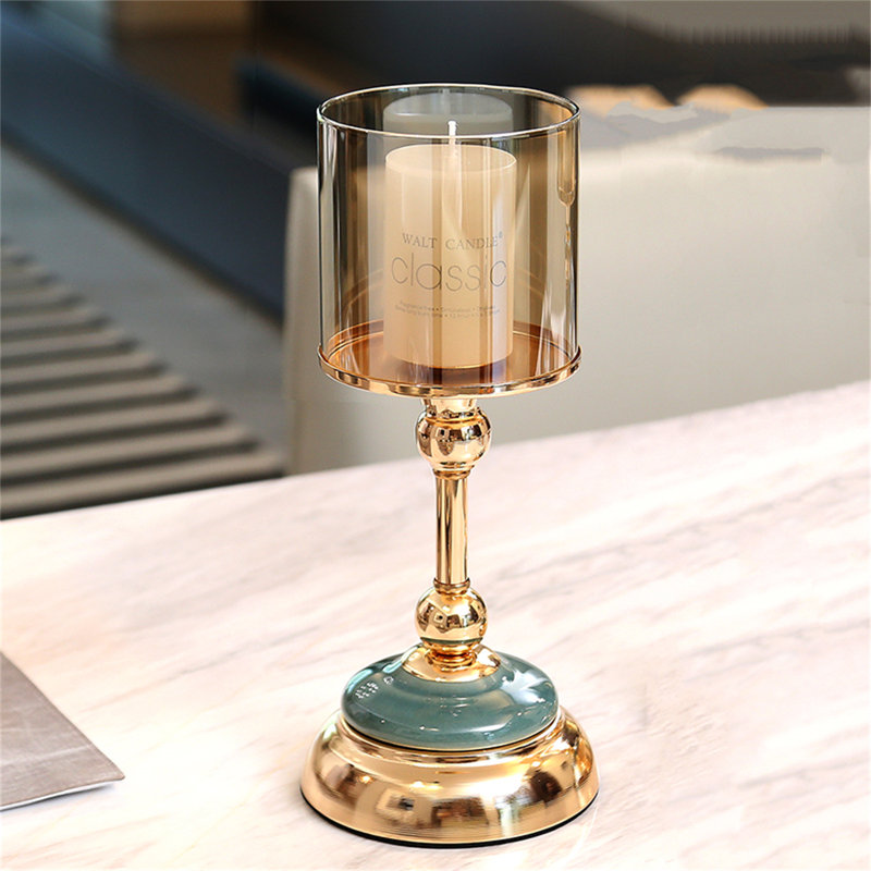 Metal Tabletop Candlestick, 11.42" H x 4.53" W x 4.53" D
