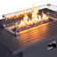 Rectangular Outdoor Propane Fire Pit Table With Glass Wind Guard, Powder-Coated Aluminum Frame And Hidden Propane Tank Storage Base
