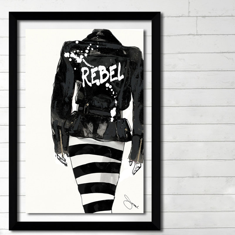 " Rebel ", 39.5" H x 27.5" W x 0.75" D, Black Framed