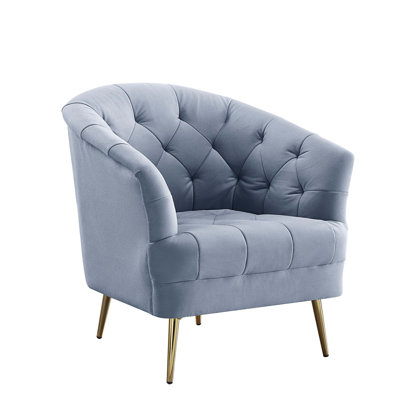 Chaise Bayram en velours gris clair