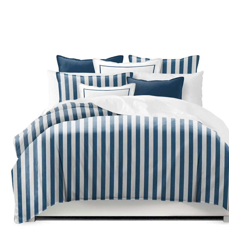 Cabana Stripes Standard Cotton Coverlet / Bedspread Set, Super King Coverlet + 4 Additional Pieces, Gray