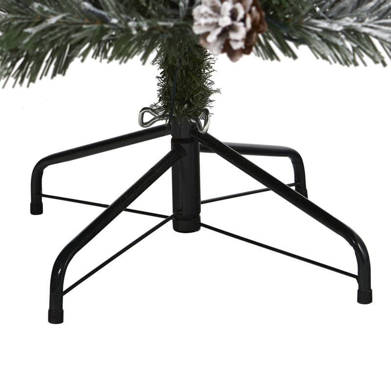 Arbre de Noël artificiel pin floqué, H 6 pi