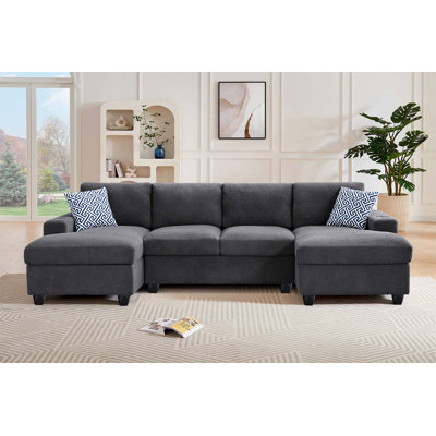 Ultra Comfortable U - Shaped Modular Sectional Sofa with Plush Cushions, Versatile Seating and Relaxing Chaise Lounges for Home Comfort
