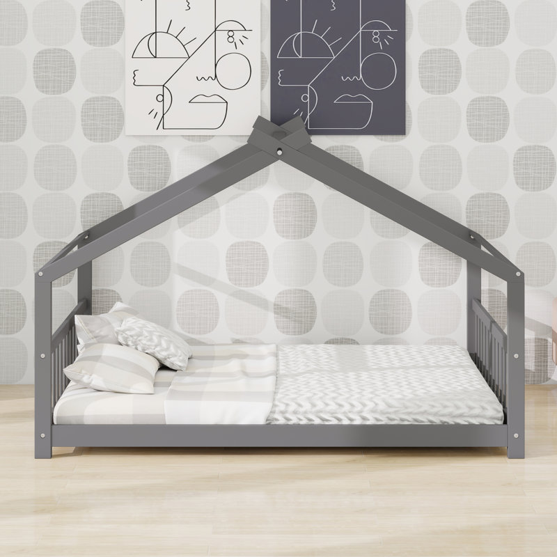 Lit en bois House House, Gris