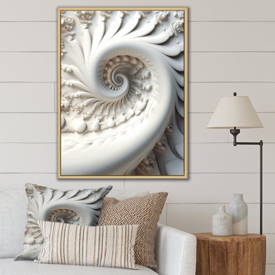 Blanc fractal spiral univers - impression