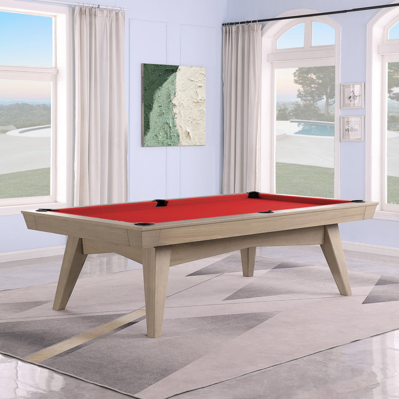 Table de billard sans ardoise ModArt, 7 pi, Rouge, Bois de frêne noir