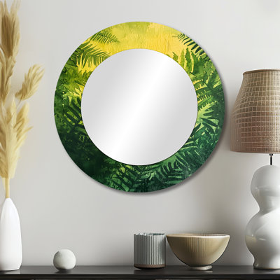 Minimalisme fougère tranquillité sur l'été I - art mural miroir fougères - imprimé sur métal