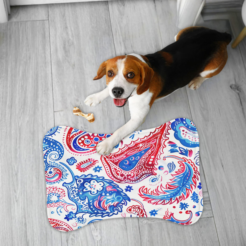 Tapis d'alimentation en os 1 pièce Crimson and Cobalt Paisley, 18"