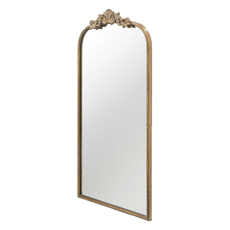 Miroir mural classique avec cadre d'inspiration baroque, Doré, H 66,2 po x l 36 po