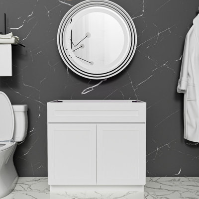 30'' Single Bathroom Vanity Base Only in White Shaker