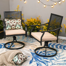 Argyri Powder Coated Steel Outdoor Dining Armchair with Cushion