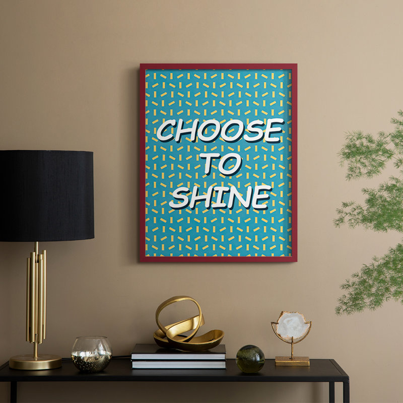 «Shining Day II», reproduction encadrée - bois massif, H 21 po x l 17 po, Rouge