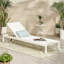 Chaise longue réglable en filet avec base en aluminium légère et roues de transport - Structure blanche mobile