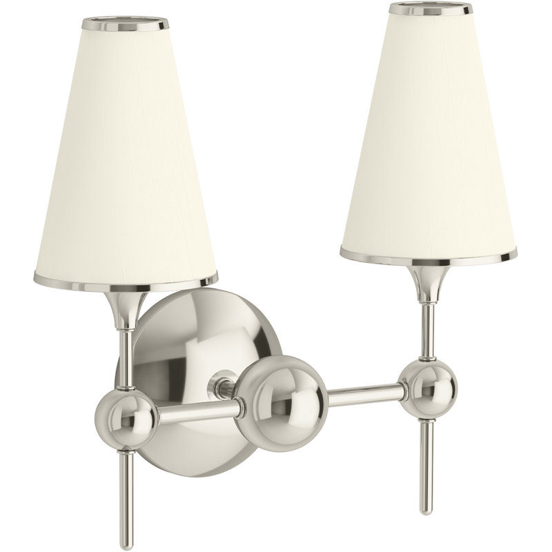 Parohn Two-Light Sconce, Polished Nickel