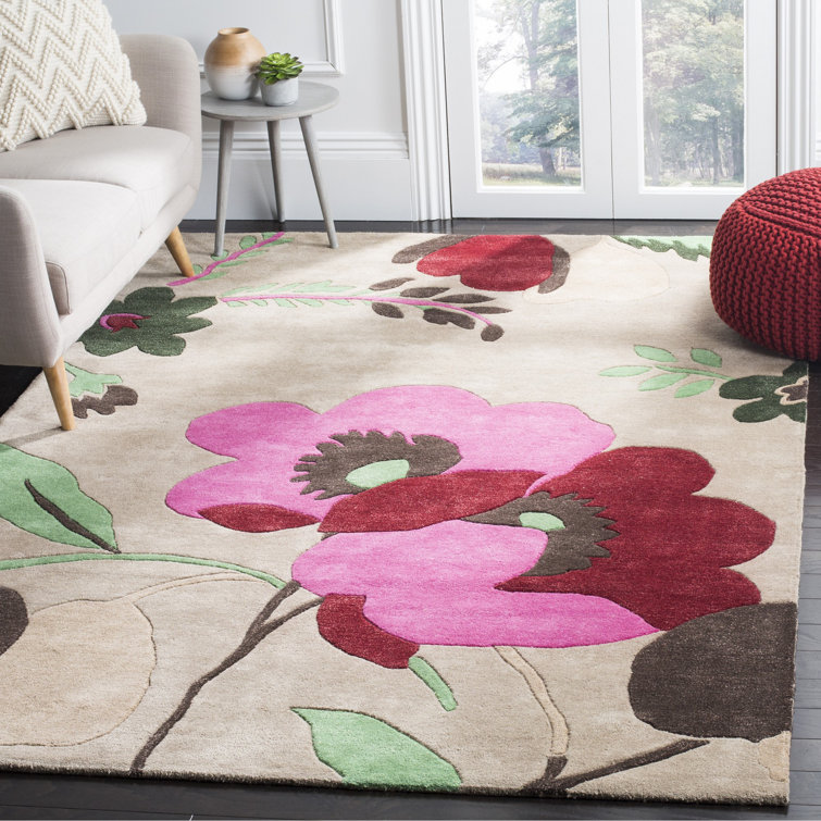 Mccullough Hand Tufted Wool Floral Rug