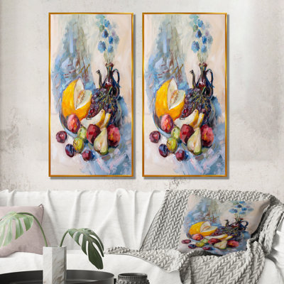 «Fruit Table Impressionism», ensemble de 2 peintures sur toiles