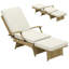 Outsunny Outdoor PE Rattan Recliner Chair with Cushion Foldable-199102573