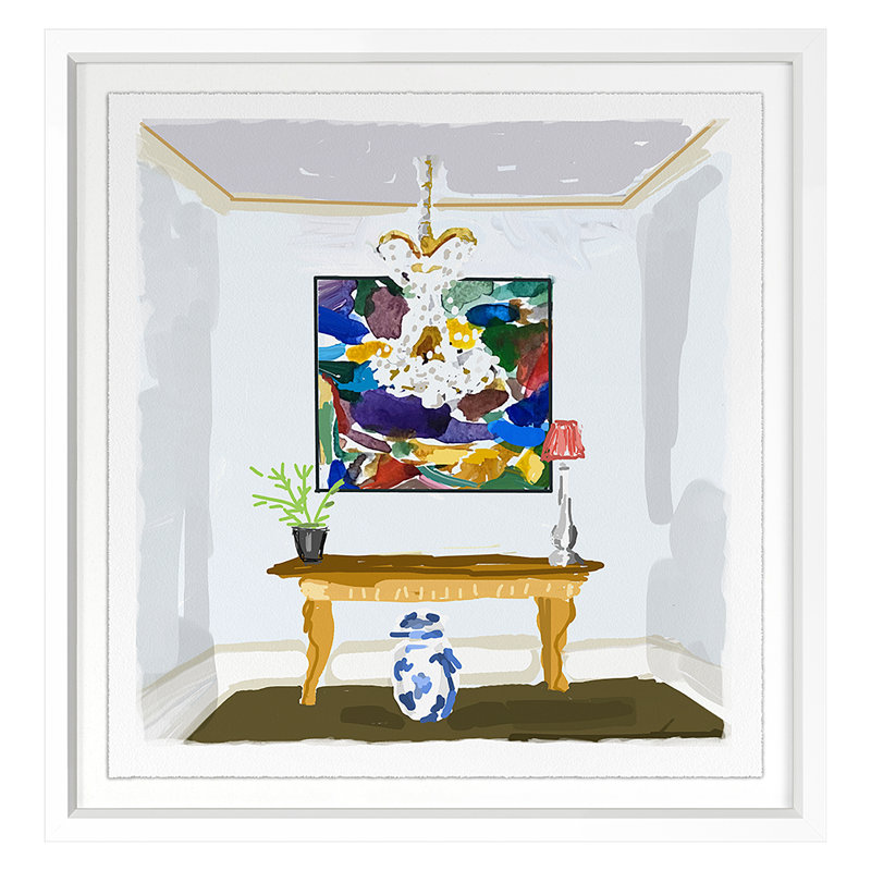 Shimmer Print by Dana Gibson, 40" H x 38" W x 1.25" D, White