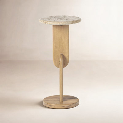 Kielle 10" Genuine Marble End Table