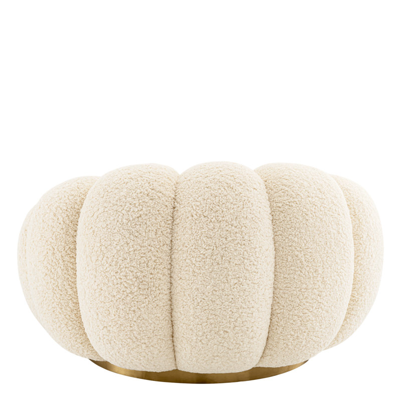 Mello Swivel Lounge Chair, Faux Shearling Polyester