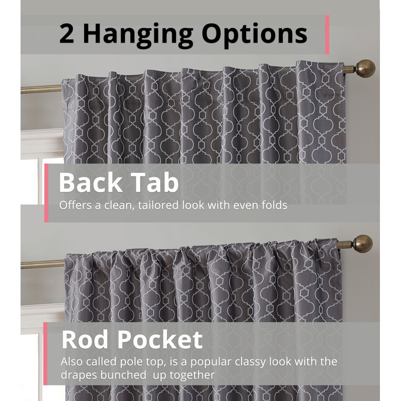 Ritenour Polyester Curtain Pair, 52" W x 84" L, Gray