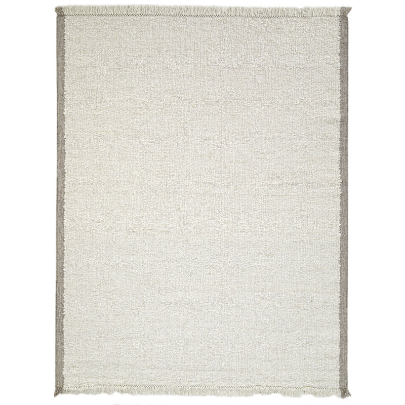 Tapis Boucle: tapis ivoire noué à la main Naturalist, Rectangle 7 pi 6 po x 9 pi 6 po