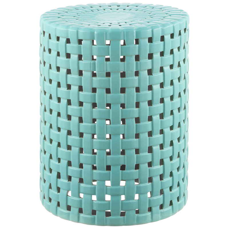 Gonde Ceramic Accent Stool, Robins Egg Blue