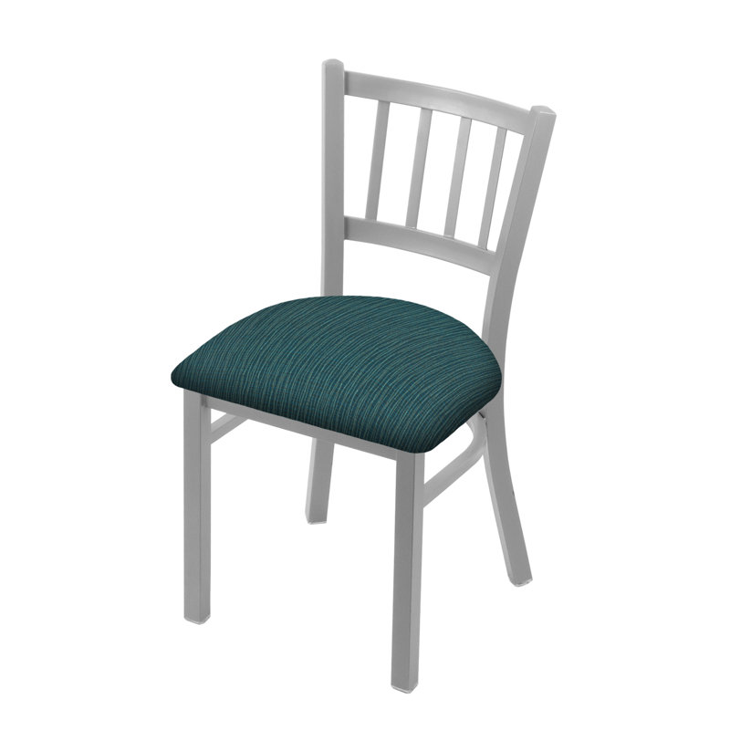 Chaise Contessa 610, Nickel anodisé, Tissu graphique marée