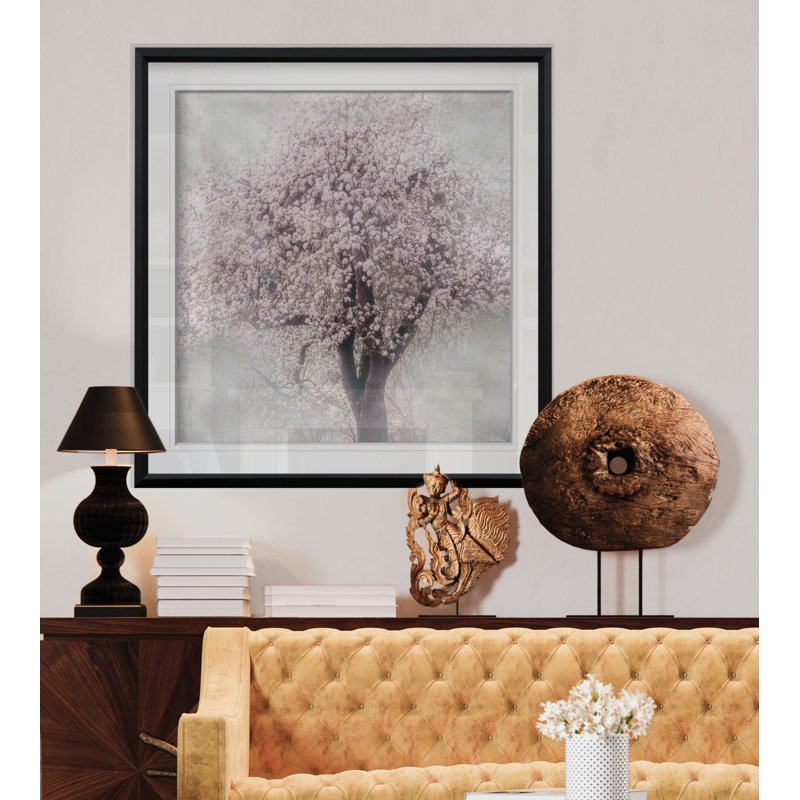 " Blossoms Of Spring III ", 17.5" H x 17.5" W x 1.5" D, Black Framed