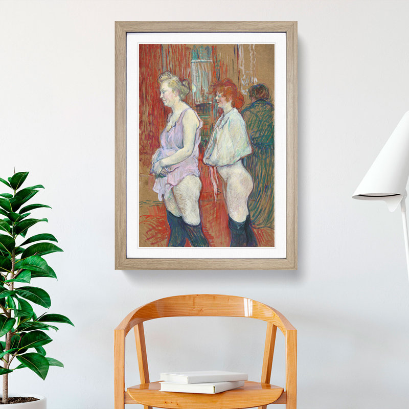 Rue des Moulins by Henri de Toulouse-Lautrec - Picture Frame Painting, Oak Framed, 65cm H x 48cm W x 2cm D