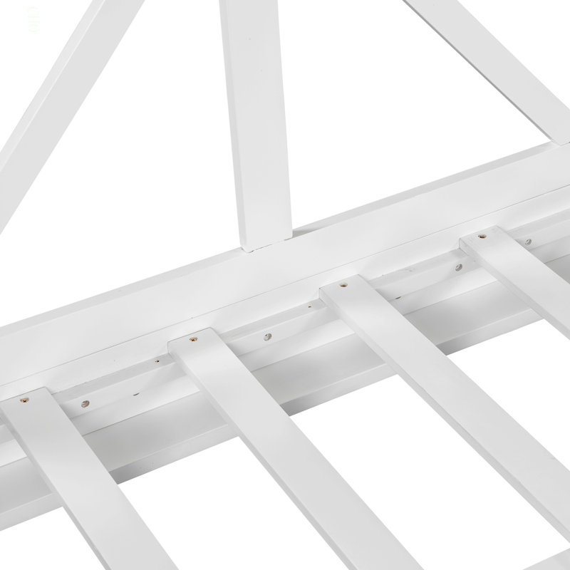 Cadre de lit suspendu en bois d'acacia avec lit simple et balancelle moderne en bois d'acacia TopMAX avec cordes en chanvre de 16,4 pi pour le jardin, la cour, blanc