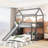 Twin Over Twin Bunk Bed With Two Drawers And Slide, House Bed With Slide, White-955831747