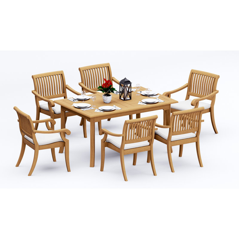 Ensemble de table rectangulaire d'extérieur 7 pièces pour 6 personnes L 60 po Appel
